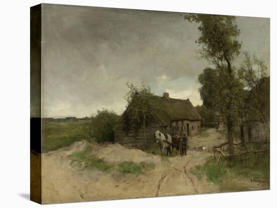 A House with Barn on a Dirt Road on the Moor-Anton Mauve-Stretched Canvas
