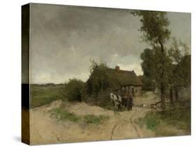 A House with Barn on a Dirt Road on the Moor-Anton Mauve-Stretched Canvas