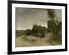 A House with Barn on a Dirt Road on the Moor-Anton Mauve-Framed Art Print