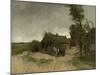 A House with Barn on a Dirt Road on the Moor-Anton Mauve-Mounted Art Print