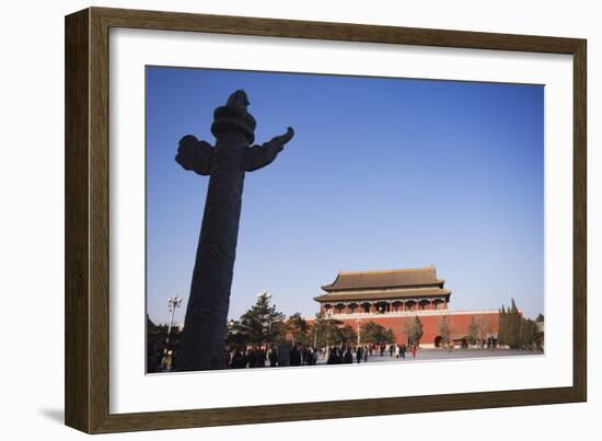 A Huabiao Statue Infront of the Forbidden City Beijing China-Christian Kober-Framed Photographic Print