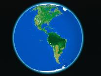 PLANET EARTH AMERICA NORTH AMERICA SOUTH AMERICA COMPUTER GRAPHIC-A. Huber-Photographic Print