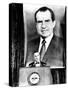 A Huge Portrait of President Nixon Dominates the Scene-null-Stretched Canvas