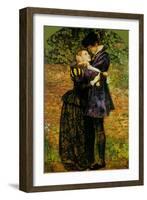 A Huguenot on St. Bartholomew's Day-John Everett Millais-Framed Art Print