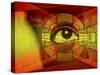 A Human Eye Superimposed on Hieroglyphics-null-Stretched Canvas