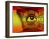 A Human Eye Superimposed on Hieroglyphics-null-Framed Photographic Print