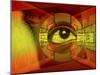 A Human Eye Superimposed on Hieroglyphics-null-Mounted Photographic Print