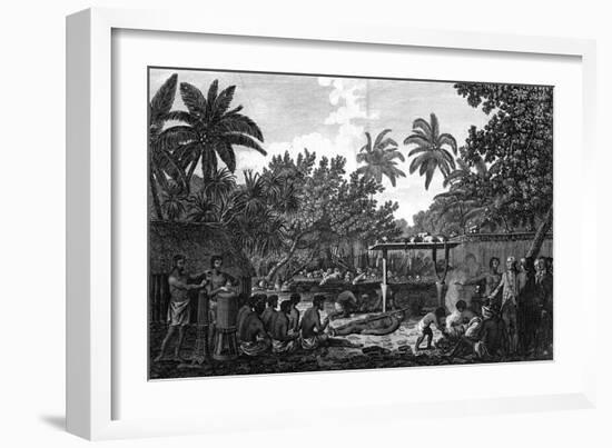 A Human Sacrifice in a Morai, in Otaheite; in the Presence of Captain Cook, C1773-John Webber-Framed Giclee Print