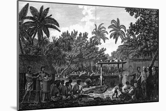 A Human Sacrifice in a Morai, in Otaheite; in the Presence of Captain Cook, C1773-John Webber-Mounted Giclee Print