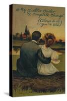 A Humorous Postcard Depicting a Courting Couple, 1908-null-Stretched Canvas