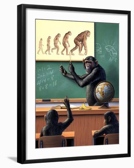 A Humorous View of the Reverse Evolution of Man-null-Framed Art Print