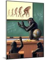 A Humorous View of the Reverse Evolution of Man-null-Mounted Art Print