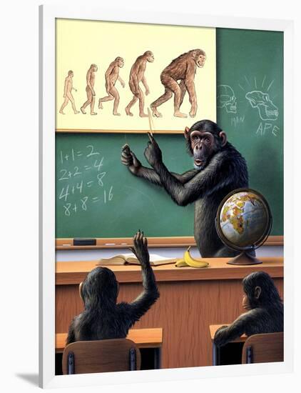 A Humorous View of the Reverse Evolution of Man-null-Framed Art Print