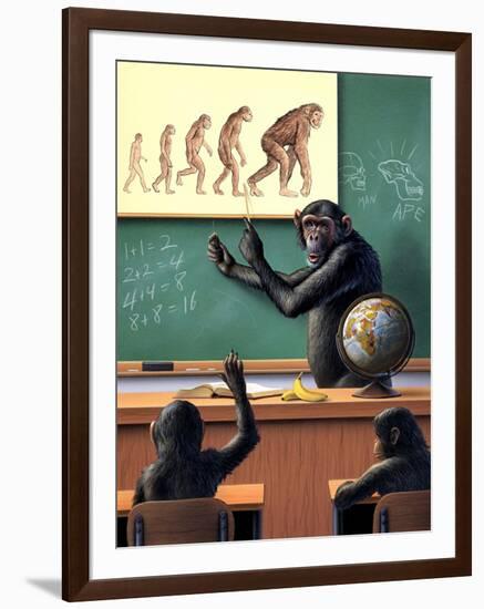 A Humorous View of the Reverse Evolution of Man-null-Framed Art Print