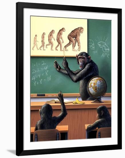 A Humorous View of the Reverse Evolution of Man-null-Framed Art Print