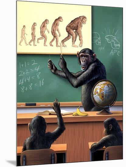 A Humorous View of the Reverse Evolution of Man-null-Mounted Art Print