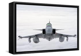 A Hungarian Air Force Jas-39 Gripen over Lithuania-Stocktrek Images-Framed Stretched Canvas