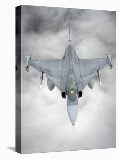 A Hungarian Air Force Jas-39 Gripen over Lithuania-Stocktrek Images-Stretched Canvas