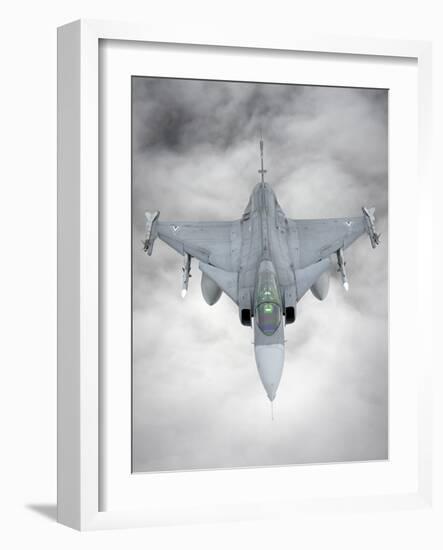 A Hungarian Air Force Jas-39 Gripen over Lithuania-Stocktrek Images-Framed Photographic Print