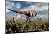 A Hungry Tyrannosaurus Rex Chasing a Small Group of Parasaurolophus-Stocktrek Images-Mounted Art Print