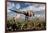 A Hungry Tyrannosaurus Rex Chasing a Small Group of Parasaurolophus-Stocktrek Images-Framed Art Print