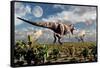 A Hungry Tyrannosaurus Rex Chasing a Small Group of Parasaurolophus-Stocktrek Images-Framed Stretched Canvas