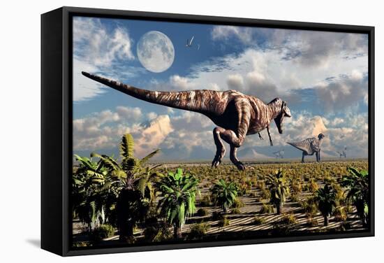 A Hungry Tyrannosaurus Rex Chasing a Small Group of Parasaurolophus-Stocktrek Images-Framed Stretched Canvas