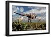 A Hungry Tyrannosaurus Rex Chasing a Small Group of Parasaurolophus-Stocktrek Images-Framed Premium Giclee Print