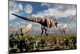 A Hungry Tyrannosaurus Rex Chasing a Small Group of Parasaurolophus-Stocktrek Images-Mounted Premium Giclee Print