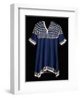 A Hunkpapa Sioux Girl's Dress of Blue Wool Cloth Trimed with Cowrie-null-Framed Giclee Print