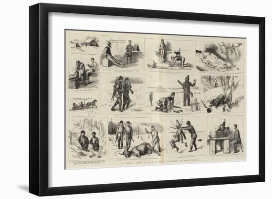 A Hunt for a Christmas Dinner in Manitoba-Sydney Prior Hall-Framed Giclee Print