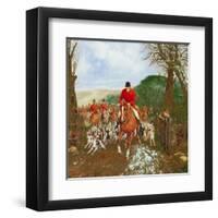 A Hunt Going Through A Gate-Henry Alken Jr.-Framed Art Print