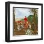 A Hunt Going Through A Gate-Henry Alken Jr.-Framed Art Print