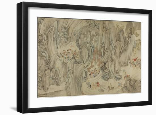 A Hunt in the Mountains of Heaven, Late Ming-Early Qing Dynasty-null-Framed Giclee Print