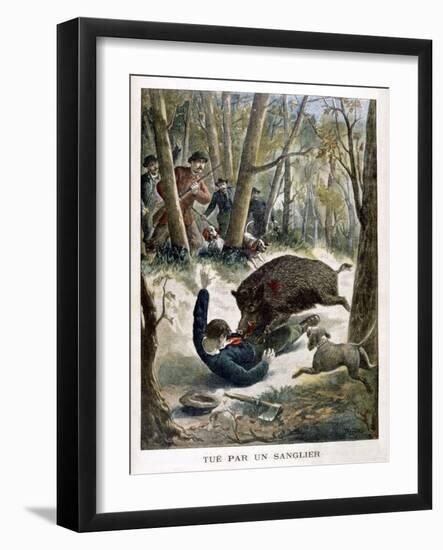 A Hunter Killed by a Wild Boar, 1901-null-Framed Giclee Print