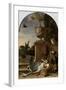 A Hunters Bag on a Terrace-Melchior d'Hondecoeter-Framed Art Print