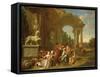 A Hunting Party in Classical Ruins-Peter Jacob Horemans-Framed Stretched Canvas
