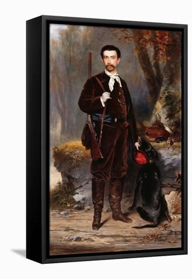 A Huntsman with a Dog-Charles Edouard Boutibonne-Framed Stretched Canvas