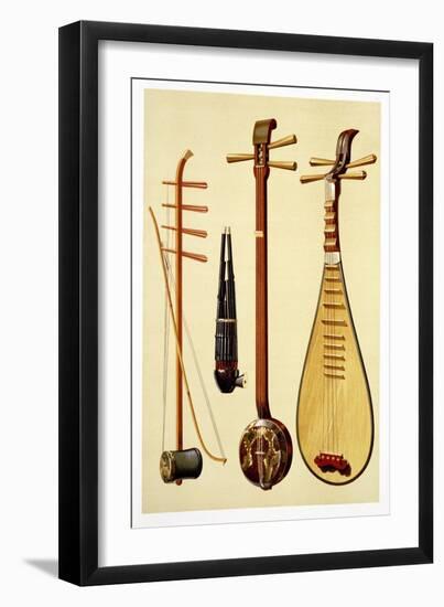 A Huqin and Bow, a Sheng, a Sanxian and a Pipa, Chinese Instruments from 'Musical Instruments'-Alfred James Hipkins-Framed Giclee Print
