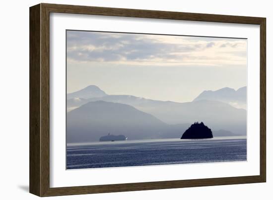 A Hurtigruten Cruise Boat in the Fjords of Norway, Scandinavia, Europe-Olivier Goujon-Framed Photographic Print