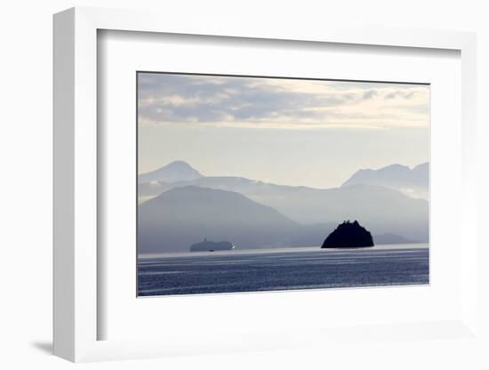 A Hurtigruten Cruise Boat in the Fjords of Norway, Scandinavia, Europe-Olivier Goujon-Framed Photographic Print