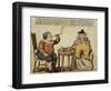 A Husband and Wife Spend an Evening at Home Intaglio Print-null-Framed Giclee Print