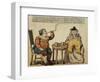 A Husband and Wife Spend an Evening at Home Intaglio Print-null-Framed Giclee Print