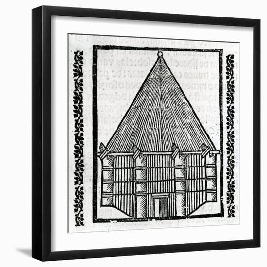 A Hut from 'La Historia General De Las Indias' 1547-Christopher Columbus-Framed Giclee Print