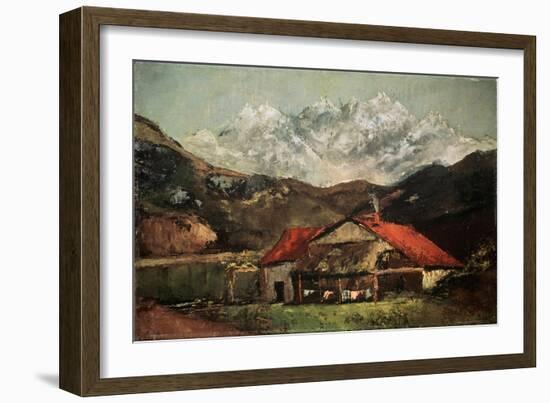 A Hut in the Mountains, C1874-Gustave Courbet-Framed Giclee Print