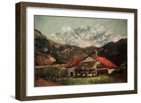 A Hut in the Mountains, C1874-Gustave Courbet-Framed Giclee Print