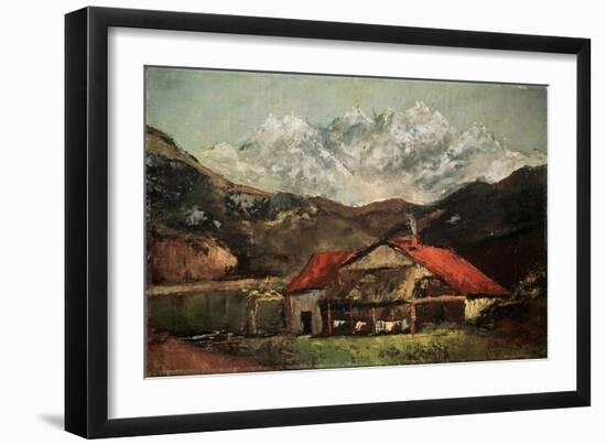 A Hut in the Mountains, C1874-Gustave Courbet-Framed Giclee Print