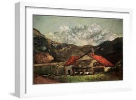 A Hut in the Mountains, C1874-Gustave Courbet-Framed Giclee Print