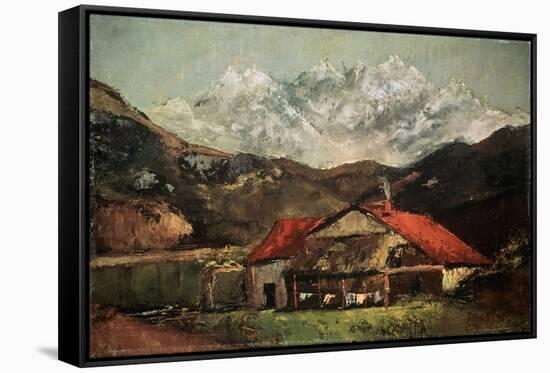 A Hut in the Mountains, C1874-Gustave Courbet-Framed Stretched Canvas