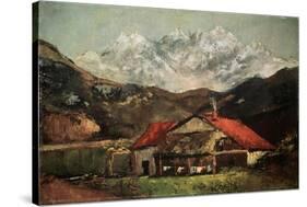 A Hut in the Mountains, C1874-Gustave Courbet-Stretched Canvas